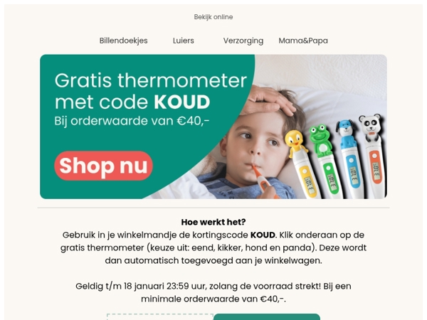 Gratis thermometer bij je bestelling 🎁