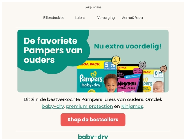 Pampers bestsellers nu extra voordelig 👶