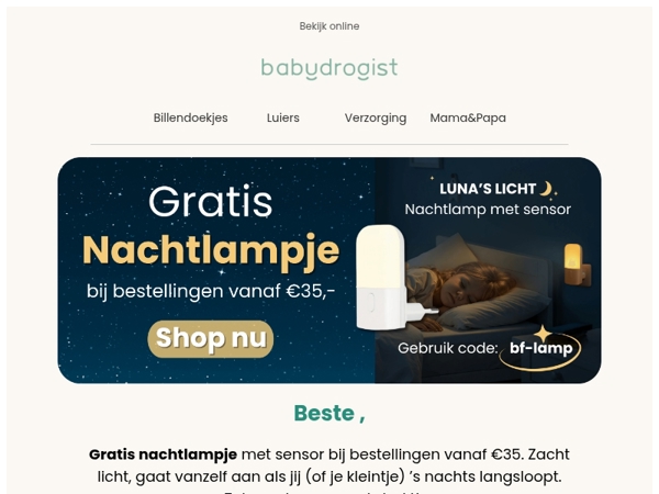 🎁 Alleen nu: GRATIS nachtlampje! 🎁