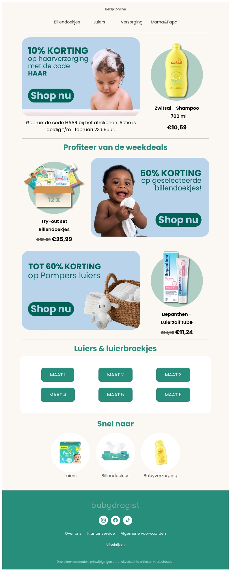 Korting op ALLE haarverzorging ๐โโ๏ธ Bekijk de week deals! Korting op ALLE haarverzorging ๐โโ๏ธ Bekijk de week deals!