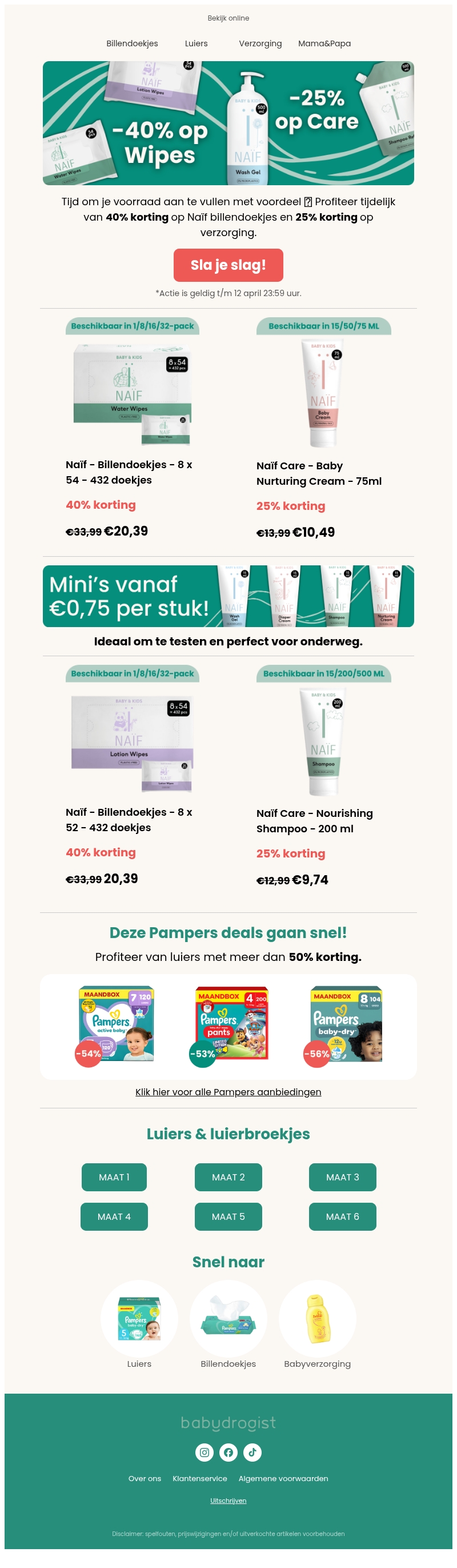 Tot 40% korting op Naïf billendoekjes 🥳 Tot 40% korting op Naïf billendoekjes 🥳