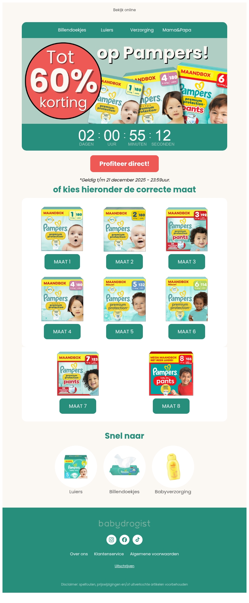 TIJDELIJK ๐คฏ Tot 60% op Pampers TIJDELIJK ๐คฏ Tot 60% op Pampers