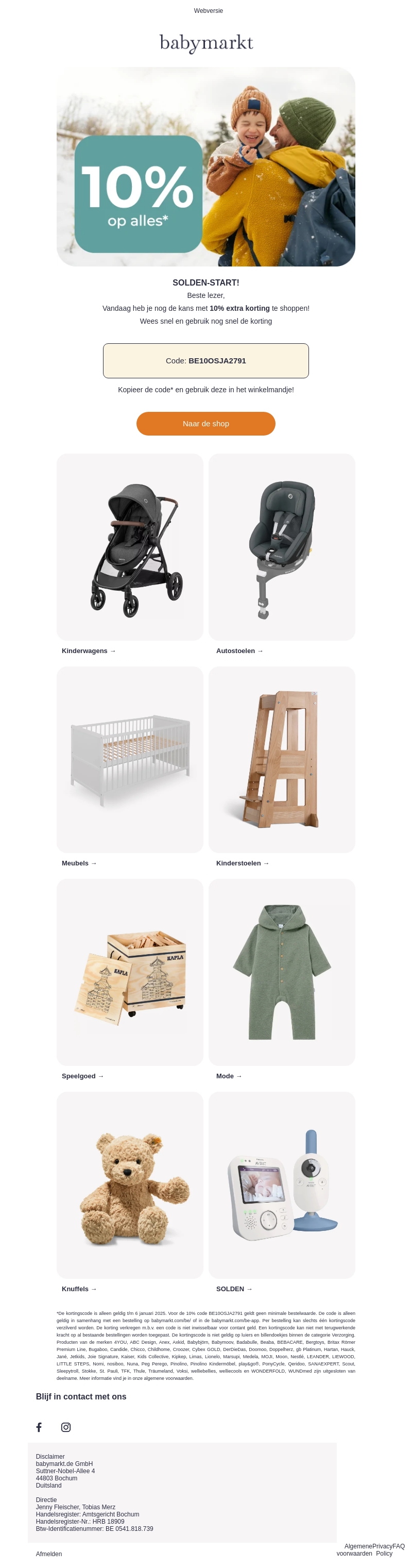 10% op ALLES* 10% op ALLES*