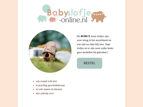 , terug van weggeweest: BOBUX leren babyslofjes