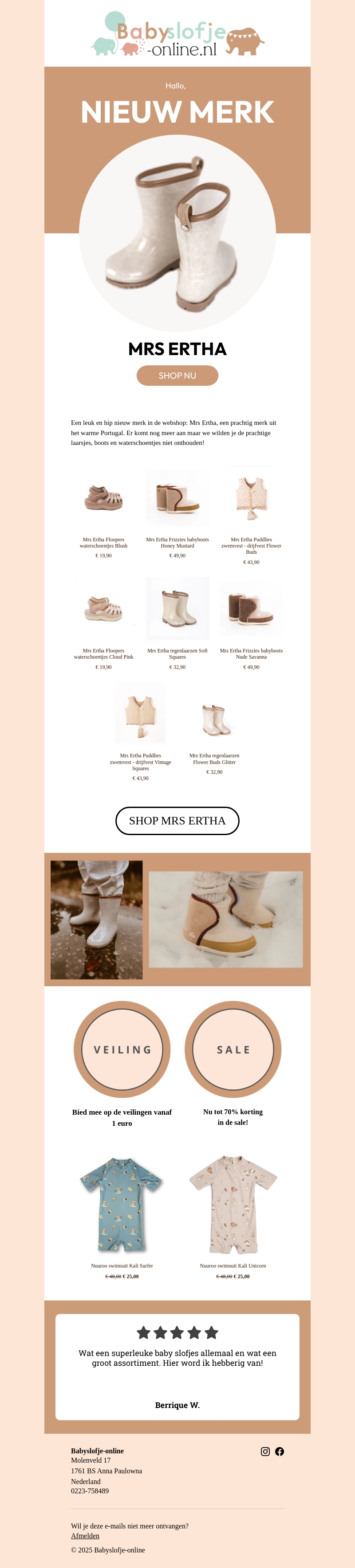 Nieuw merk: Mrs Ertha met regenlaarsjes, waterschoenen, boots en zwemvesten Nieuw merk: Mrs Ertha met regenlaarsjes, waterschoenen, boots en zwemvesten