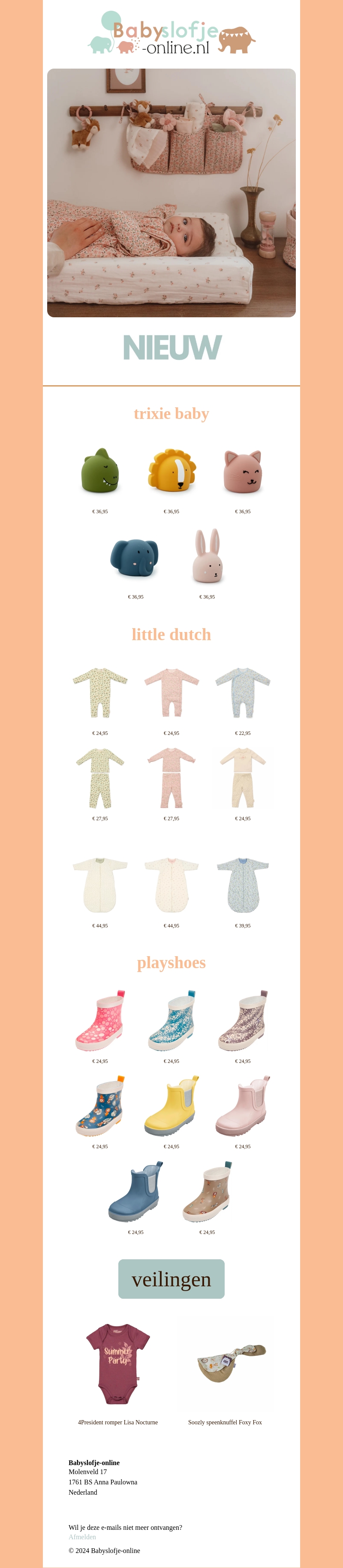 De nieuwste items van Babyslofje-online.nl De nieuwste items van Babyslofje-online.nl