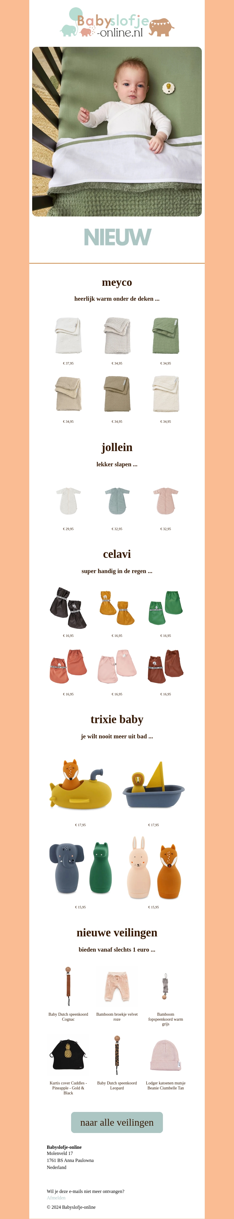 De nieuwste items van Babyslofje-online.nl De nieuwste items van Babyslofje-online.nl