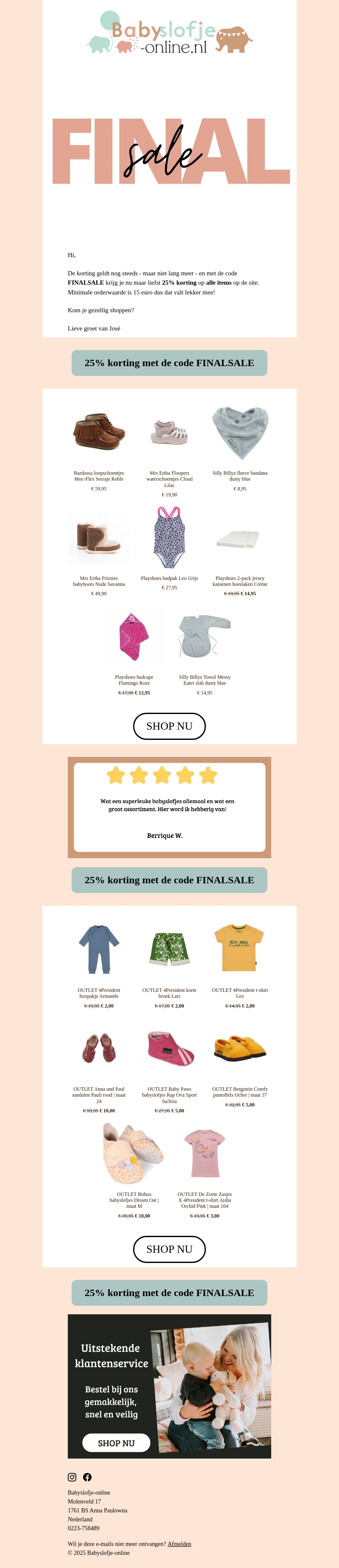 Hi FINAL SALE : 25% KORTING OP ALLES OP = OP 📣 Hi FINAL SALE : 25% KORTING OP ALLES OP = OP 📣