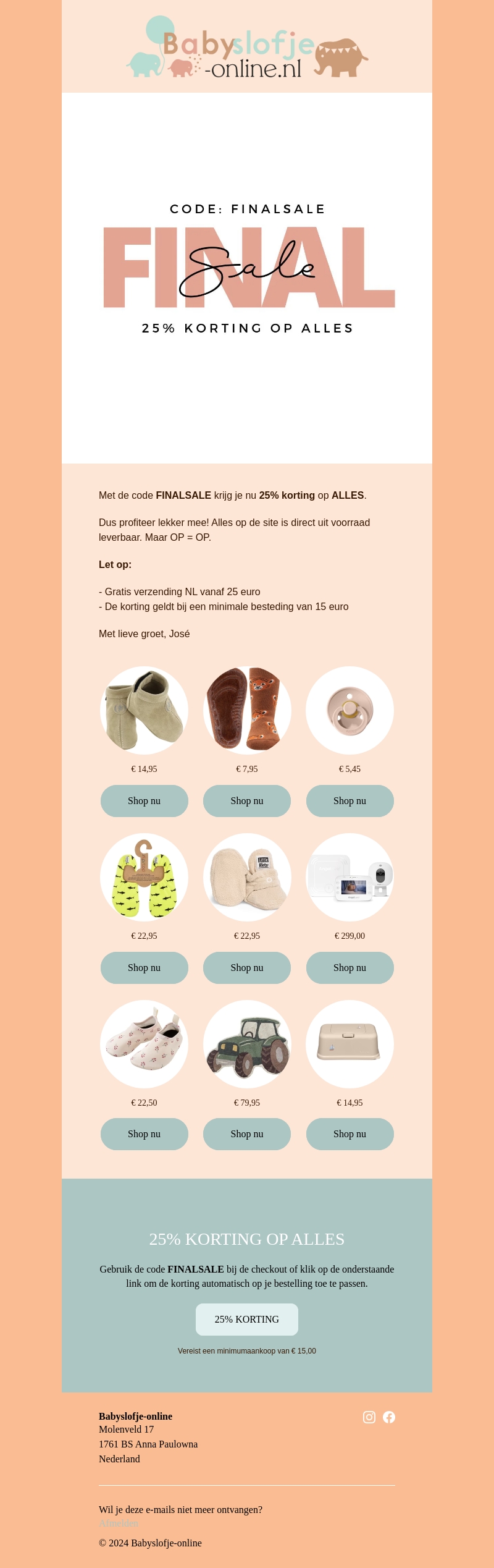 Nu 25% KORTING op de gehele site, ook op de SALE map Nu 25% KORTING op de gehele site, ook op de SALE map