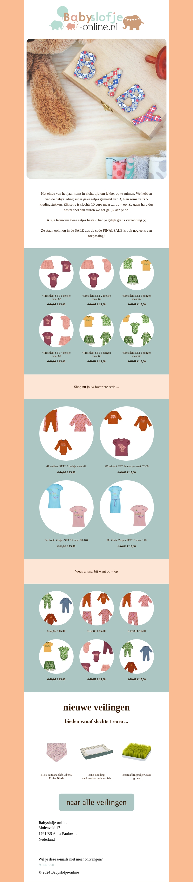 Nu kledingsets met kortingen tot 75% Nu kledingsets met kortingen tot 75%