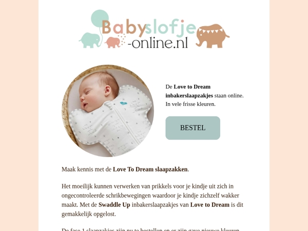 , Love to Dream, de ideale inbakerslaapzak