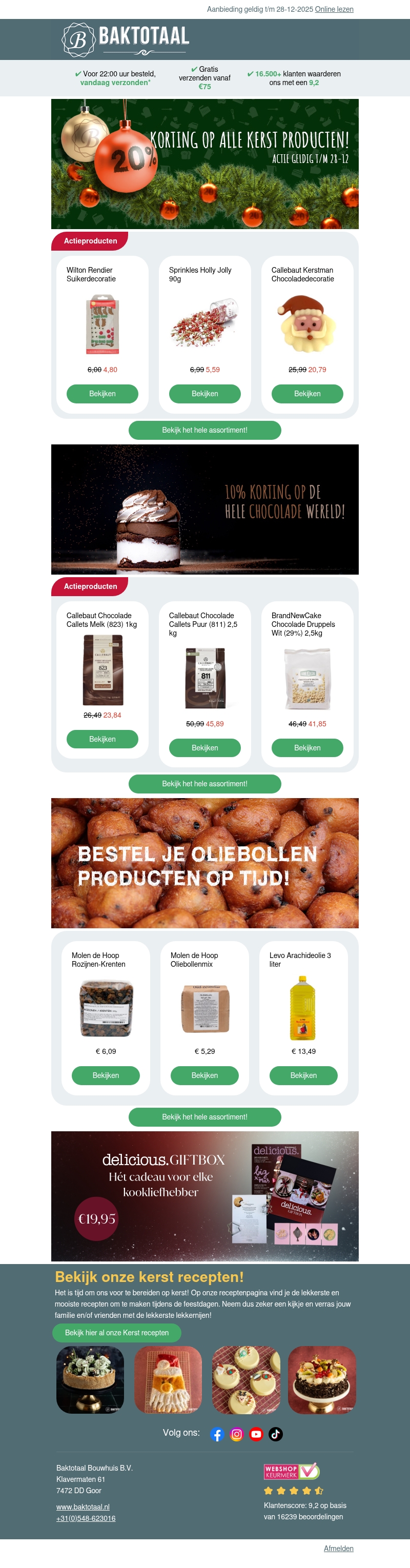20% korting op alle Kerst producten! 20% korting op alle Kerst producten!
