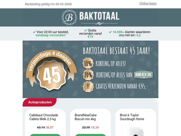 Verjaardagsactie | 10% korting op ALLES & 20% op BrandNewCake!