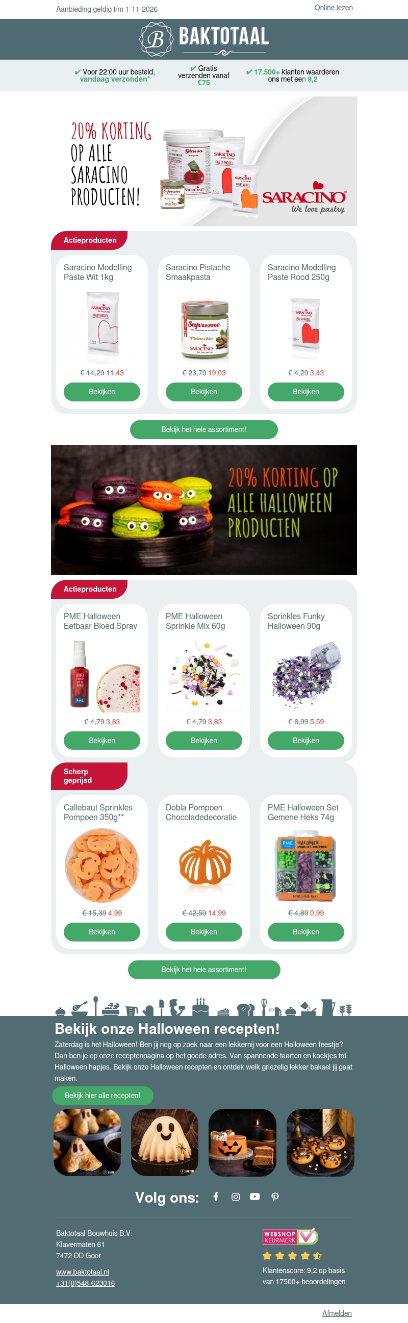 Laatste mail: Halloween deals