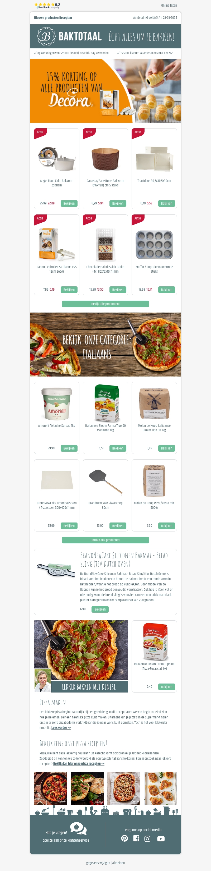 15% korting op alle producten van Decora! 15% korting op alle producten van Decora!