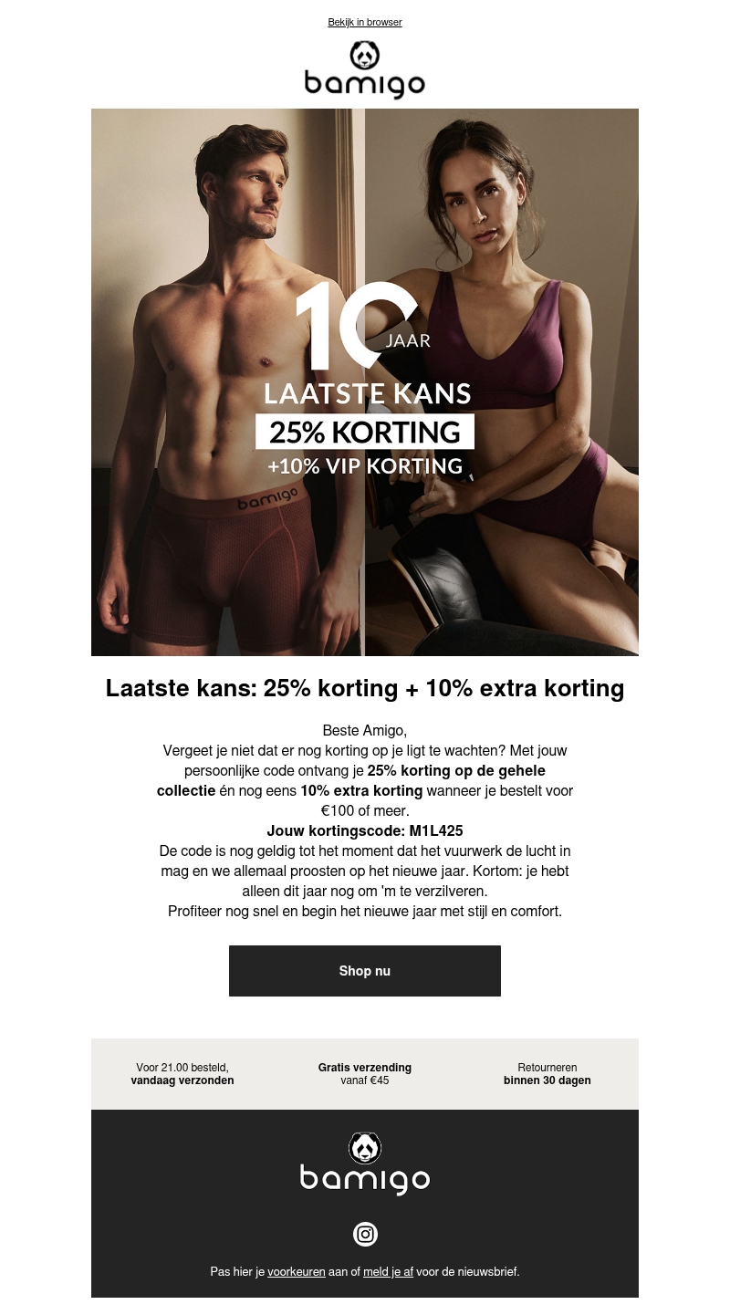 Jouw 25% kortingscode verloopt bijna Jouw 25% kortingscode verloopt bijna