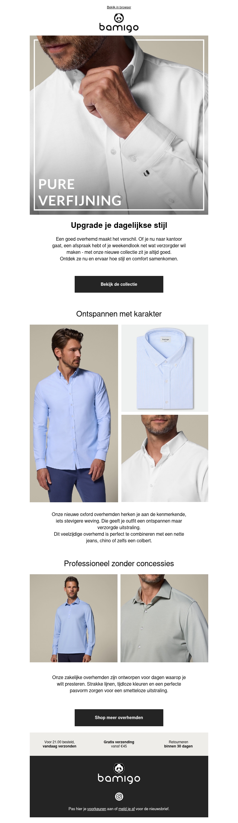 Ontdek onze nieuwe overhemden Ontdek onze nieuwe overhemden