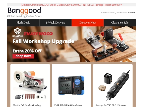 [Tools & Auto] Workshop Upgrade Extra 20% Off Coupon! Electric Belt Sander Only $32.99! KROAK Diesel Air Heater $108.99!