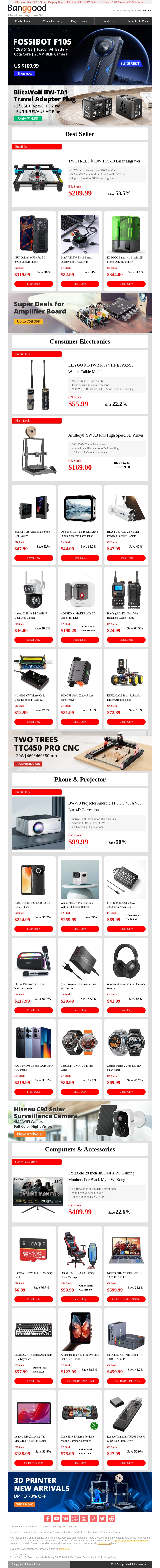💥$109.99 FOSSiBOT F105 10300mAh Smartphone, $289.99 TWOTREES Laser Engraver, Shop Now>> 💥$109.99 FOSSiBOT F105 10300mAh Smartphone, $289.99 TWOTREES Laser Engraver, Shop Now>>