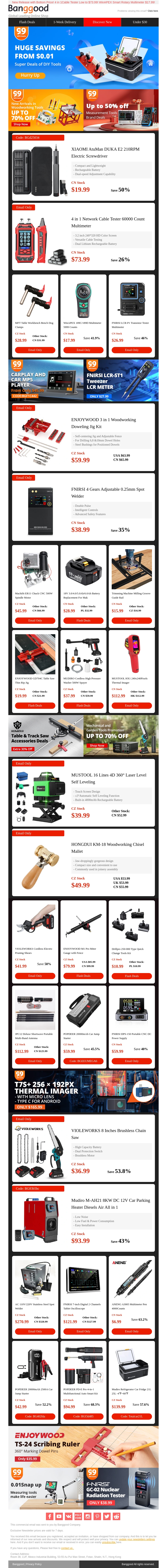 18th Annv. Tools Sale>>$19.99 XIAOMI Electric Screwdriver! $6.99 ANENG Digital Multimeter Pen! $28.99 2 Pack Hold Down Clamps! 18th Annv. Tools Sale>>$19.99 XIAOMI Electric Screwdriver! $6.99 ANENG Digital Multimeter Pen! $28.99 2 Pack Hold Down Clamps!