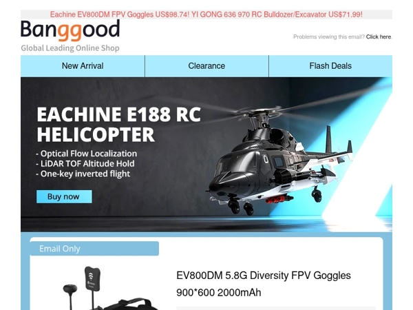 [RC Toys Sale Max 50% Off] Eachine E188 AirWolf Only US$225.49! 1/50 RC Alloy Bulldozer Only $72.89! Shop Now>>