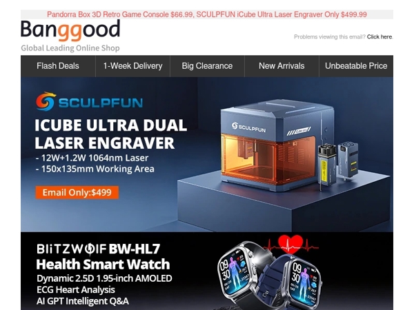 [Exclusive Smart Device] BlitzWolf HL7 Smart Watch From $39.99; Smarphone&Tablet PC Deals UP to 40% OFF >>