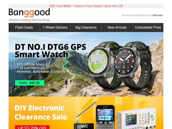 GPS with Offline Maps!! DT NO.I Smart Watch New Released Only $45.99!!  New Year's Big Promotion Up To 50% OFF!