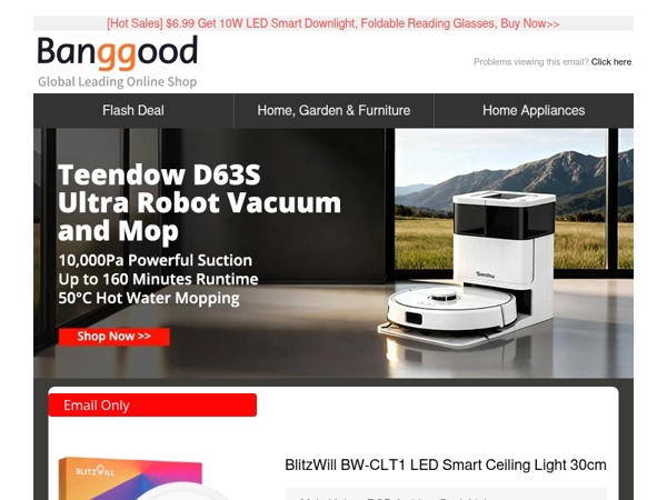 [New For Home] Proscenic Q10 Smart Cleaner Robot Only $1?3.99, BlitzHome Smart Dehumidifier Only $1?5.99.