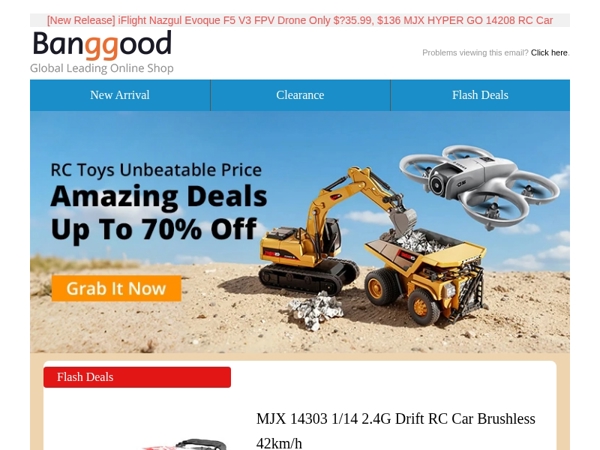 [New Release] iFlight Nazgul Evoque F5 V3 FPV Drone Only $?35.99, $136 MJX HYPER GO 14208 RC Car!