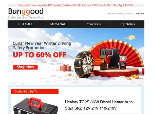 [Lunar New Year Sale!] Hclaory TC2S 8KW Diesel Heater $103.99! POPDEER 3000A Jump Starter $45.99! Shop Now>>