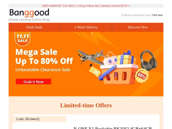 [ Up to 80% OFF & Low to $5.69 ] 11.11 Clearance Sale! $57.99 N-ONE 4GB+64GB Tablet