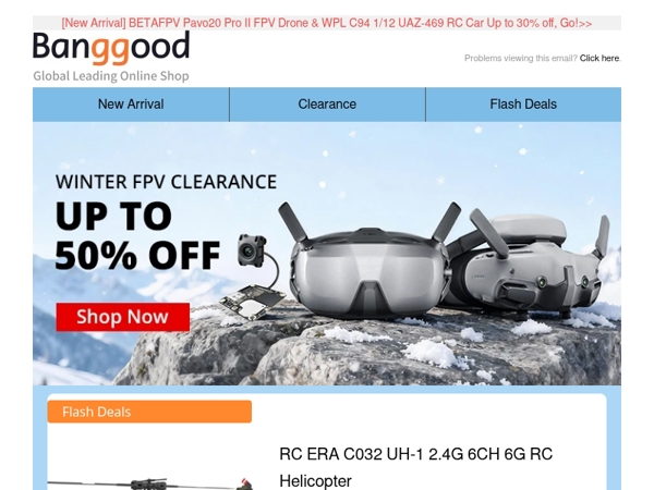 [Hot Sales] FPV System Winter Promotion Up to 50% off! RC ERA C032 UH-1 Only $99! Hurry Up!>>