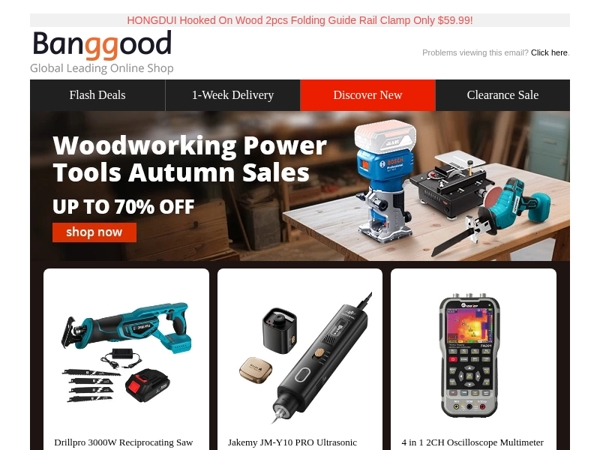 [Woodworking Power Tools Autumn Sale!😀] $72.99 Jakemy JM-Y10 Ultrasonic Polisher! $59.99 2Pcs Folding Guide Rail Clamp! More Hottest Inside