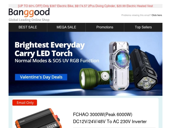 [Auto & Outdoor]Valentine's Day Deals! 6000W To AC 230V Inverter $185.99, 8KW Diesel Heater $82.99 >>