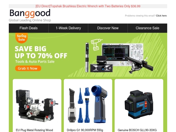 [Tools & Auto Parts Spring Sale] Up To 70% OFF! HONGDUI HD30 Bench Dog Set Only $14.99, BOSCH GLL90-33XG Laser Level $237.99.