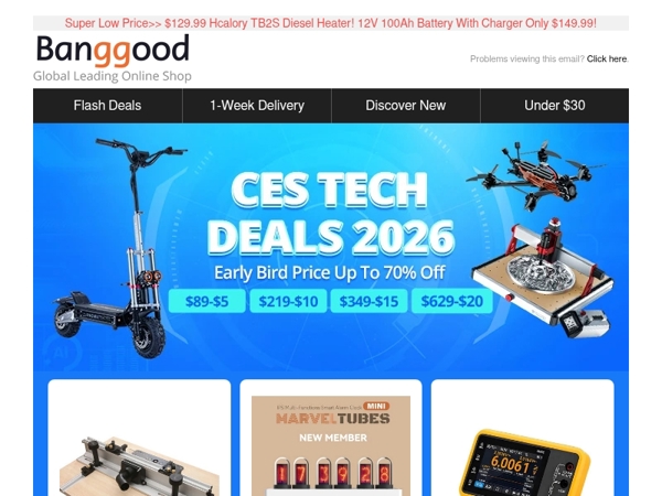 [CES TECH DEALS] Get Early Bird Price Inside! Quasi-Glow Tube Clock $49.99! Xiaomi Car Vacuum Cleaner $89.99!🎉