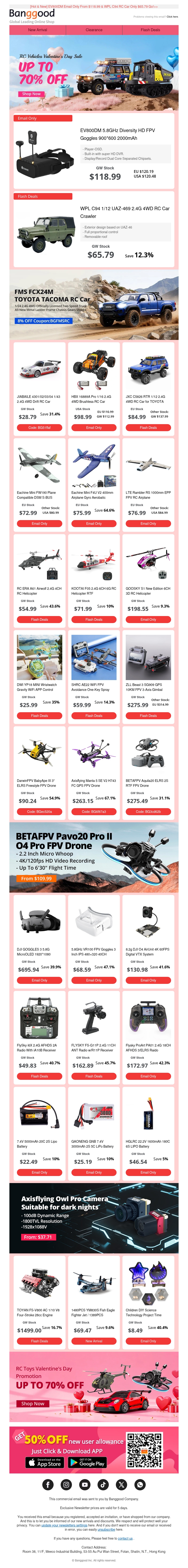 SAVE BIG >> RC Vehicles Valentines's Day Sale Up to 70% off! Betafpv Pavo20 PRO II From Only $109.99,Hurry Up!>> SAVE BIG >> RC Vehicles Valentines's Day Sale Up to 70% off! Betafpv Pavo20 PRO II From Only $109.99,Hurry Up!>>