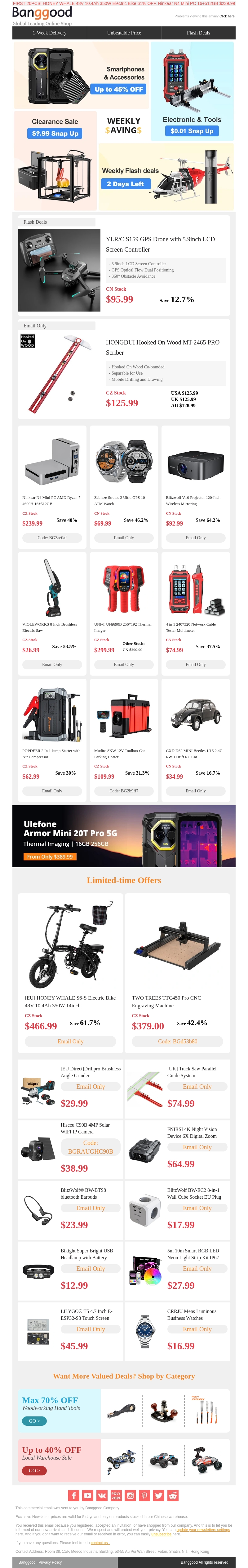 Just dropped: YLR/C GPS Drone with Controller $95.99, Blitzwolf 7000LM 120" Projector $92.99 Just dropped: YLR/C GPS Drone with Controller $95.99, Blitzwolf 7000LM 120" Projector $92.99