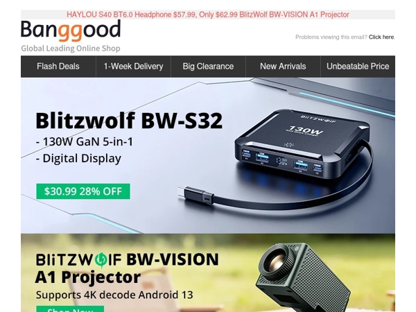 💻[Smart Device for Your Christmas] BW-S32 130W GaN 5 in 1 Charger Only $29.99, $489.99 Ninkear A15 Pro Laptop >>