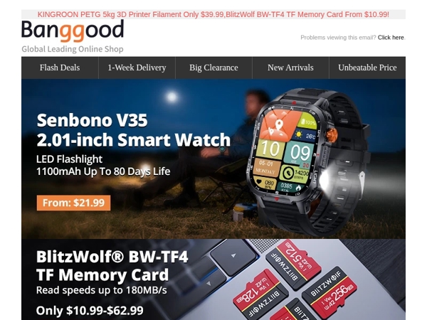 [NEW]Senbono V35 2.01-inch Smart Watch From $21.99,TTC450 Ultra Router Machine Email Only $699!SHOP NOW>