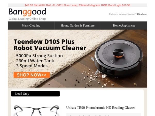 $9.99 Unisex TR90 Photochromic HD Reading Glasses, Teendow C6 MAX 3-in-1 Carpet Cleaner Only $128.99.