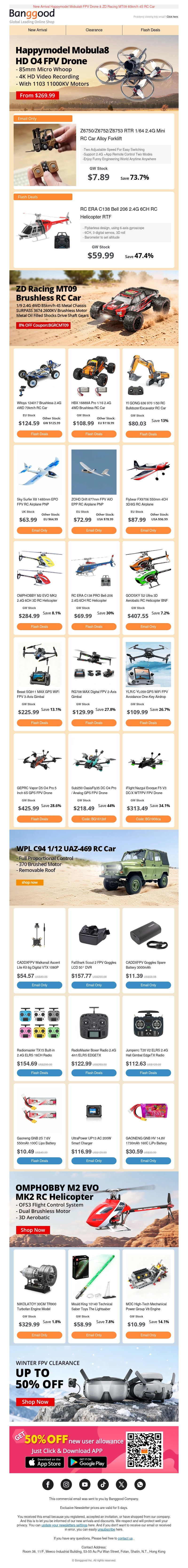 Last Time To Save Big!Low To $7.89!RC ERA C138 Helicopter Only $59.99!FPV Airplane Only $63.99! Grab Now>> Last Time To Save Big!Low To $7.89!RC ERA C138 Helicopter Only $59.99!FPV Airplane Only $63.99! Grab Now>>