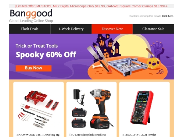[Tools & Auto] Halloween Sales Up to 60% Off! Refurbished AtomStack 20W Laser Engraver $199.99,DRILLPRO Wind Pressure Turbo Fan $39.99!