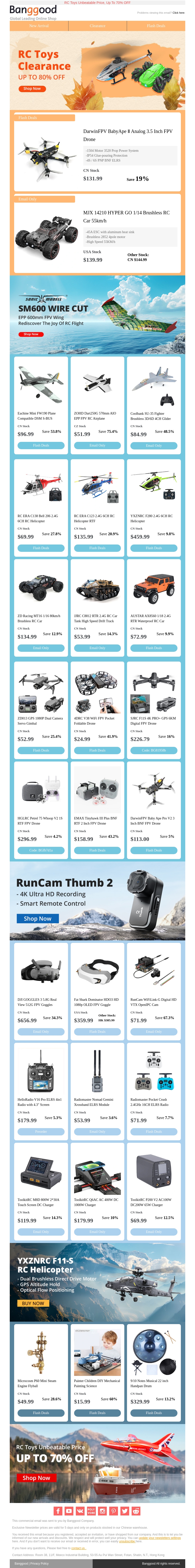 Up To 80% OFF! RC Toys Big Clearance Sale, $72.99 New Arrival Sonicmodell SM600 FPV Wing, Shop Now>> Up To 80% OFF! RC Toys Big Clearance Sale, $72.99 New Arrival Sonicmodell SM600 FPV Wing, Shop Now>>