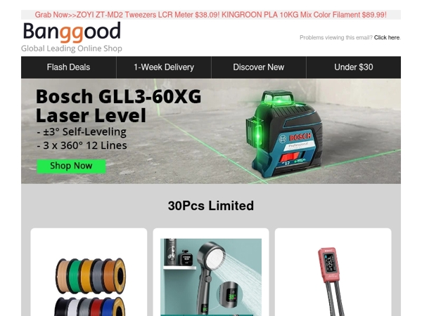 [48Hrs & 30Pcs Limited] Clearance! High Pressure Display Shower Head Only $16.99! DJI NEO2 Follow Me Drone $249! Grab Now!