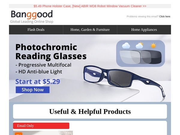 [Start at $5.29] Photochromic HD Reading Glasses, $38.49 Xiaomi Mijia Electric Hair Clipper >>