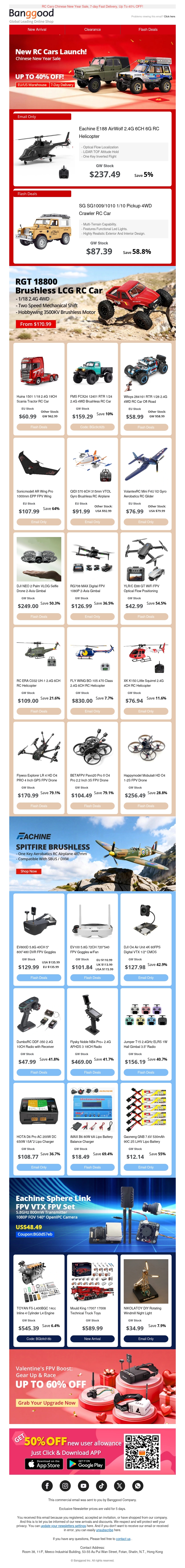 RC Toys New Release! Eachine E188 AirWolf RC Helicopter $237.49, SG SG1009/1010 1/10 RC Car Only $87.39, Shop Now>> RC Toys New Release! Eachine E188 AirWolf RC Helicopter $237.49, SG SG1009/1010 1/10 RC Car Only $87.39, Shop Now>>