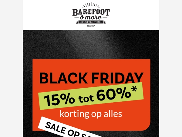 Black Friday: 15% tot 60% korting op ALLES