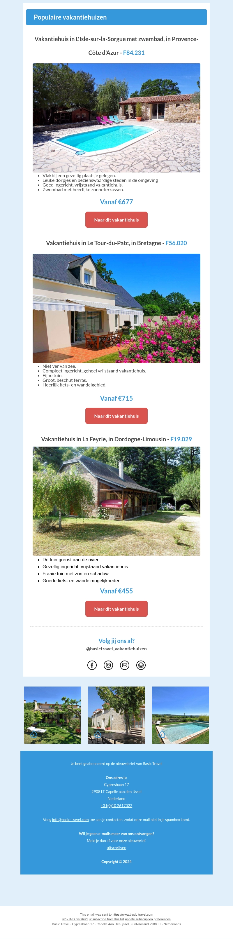 Basic Travel | Ontdek onze Frankrijk vakantiehuizen Basic Travel | Ontdek onze Frankrijk vakantiehuizen