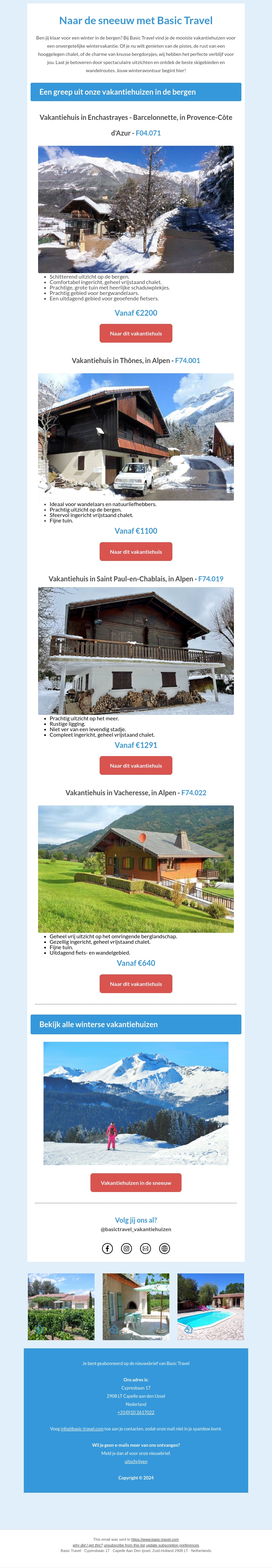 Basic Travel | Vakantiehuizen in de sneeuw Basic Travel | Vakantiehuizen in de sneeuw